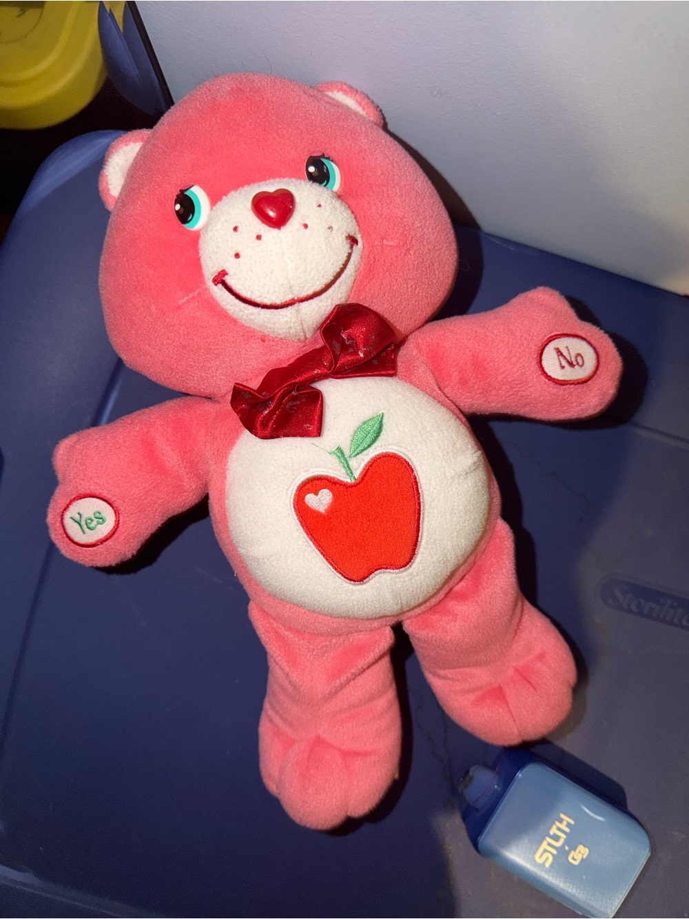 Care bears Pink Plush Interactive 'Yes/No' Bear with Apple Belly